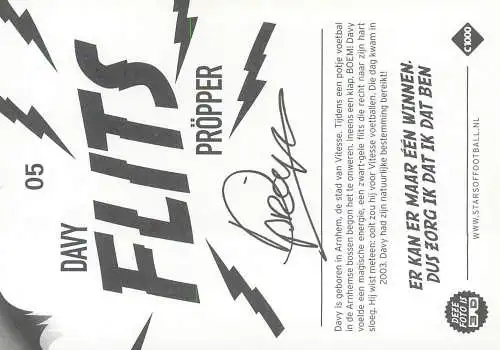 Stars of football pictorial card printed signature Davy Flits Propper