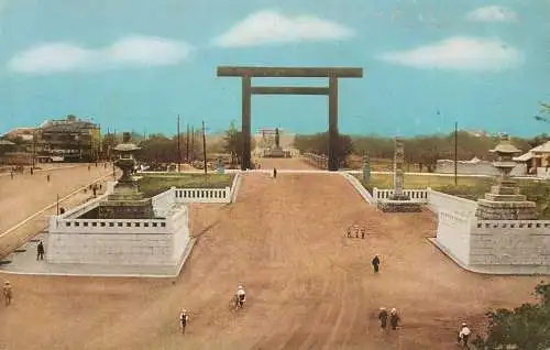 Japan temple statue gate