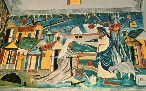 Haiti Port-au-Prince Holy Trinity Cathedral Visitation mural by Fernand Pierre