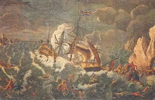 United Kingdom fine arts painting sailshil in rough sea
