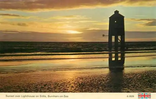 England Burnham-on-Sea lighthouse on stilts sunset view