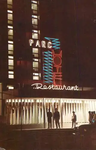 Romania Mamaia Hotelul si restaurantul "Parc" vedere nocturna