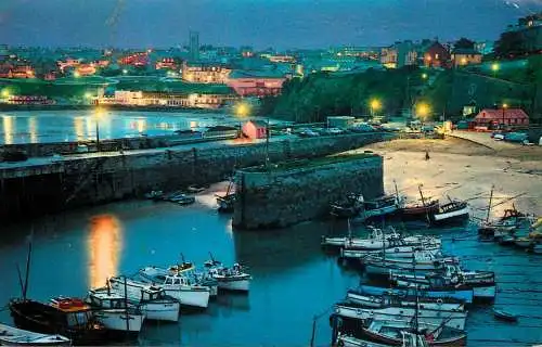 United Kingdom England Newquay harbour night