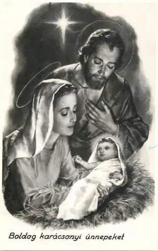 Hungary religious card Christian nativity