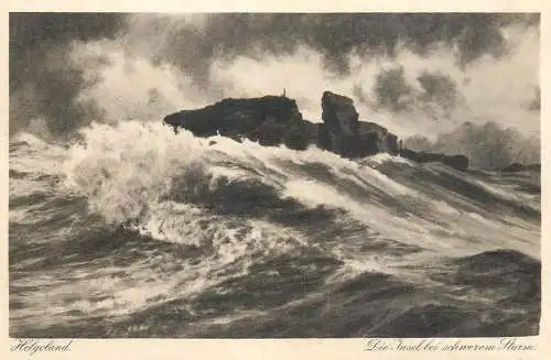 Germany Helgoland Die Insel bei schweren Sturm