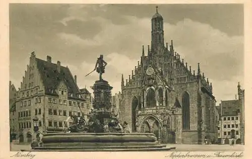 Germany Nurnberg Neptun statue fountain