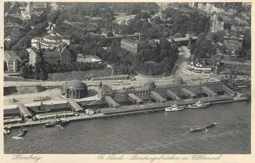 Germany Hamburg St. Paul aerial Elbtunnel