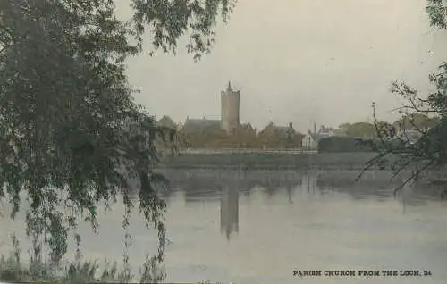 United Kingdom Scotland Parish church from the Loch