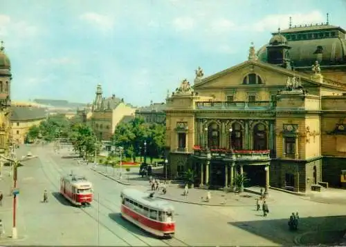 Czech Republic Plzen Grand Theatre tramway