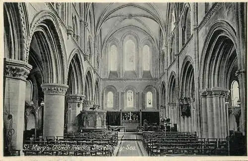 British abbeys, churches & cathedrals postcard St. Mary's church Shoreham by Sea