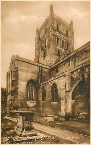 British abbeys, churches & cathedrals postcard Tewkesbury abbey