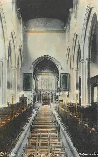 British abbeys, churches & cathedrals postcard Basingstoke St. Michael's church