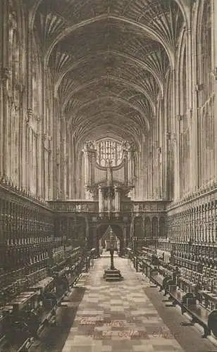 British abbeys, churches & cathedrals postcard Cambridge King's college chapel