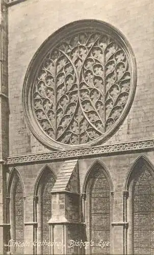 British abbeys, churches & cathedrals postcard Lincoln cathedral Bishop's eye