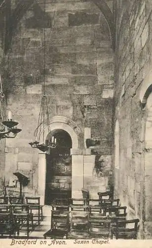 British abbeys, churches & cathedrals postcard Saxon chapel Bradford on Avon