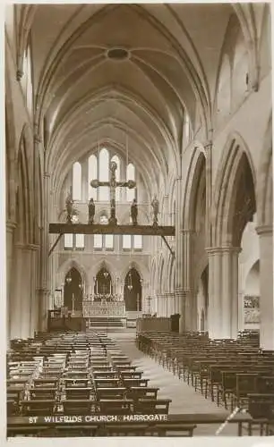 British abbeys, churches & cathedrals postcard Harrogate St. Wilfrids church
