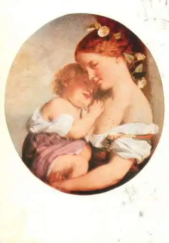 Mother & Child end of 1840 Brocky Karoly painting