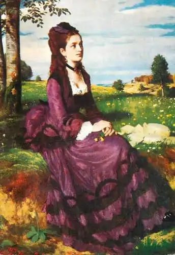 Woman in violet dress Szinyei Merse Pal painting