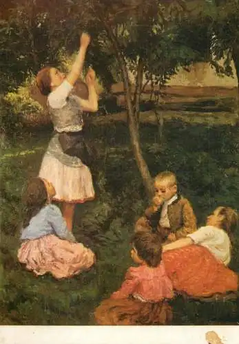 Children picking fruit Glatz Oskar painting