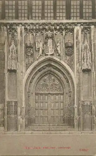British abbeys, churches & cathedrals postcard Cambridge Kings college chapel