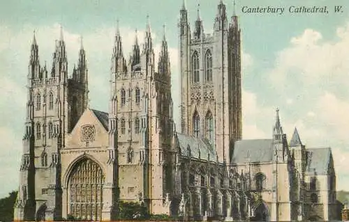 British abbeys, churches & cathedrals postcard Canterbury cathedral