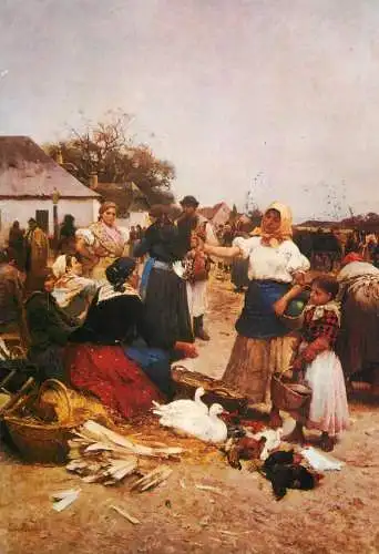 Poultry market Deak Ebner Lajos painting