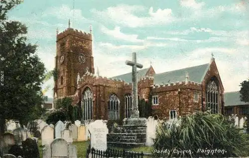 British abbeys, churches & cathedrals postcard Paignton parish church