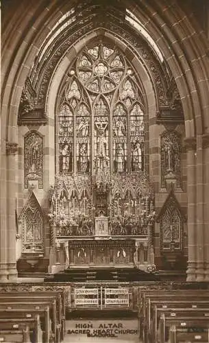 British abbeys, churches & cathedrals postcard high altar Blackpool church