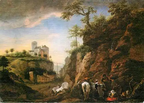 Rocky ground with horses Wouwerman Philips painting