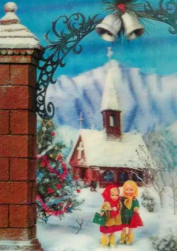 Carolling types and scenes winter scenery illustration