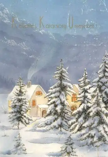 Christmas greetings winter scenery illustration
