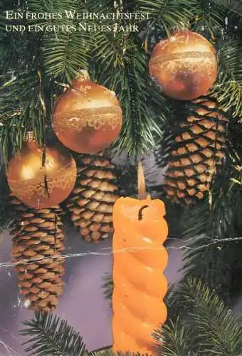 Winter Holidays greetings decorated Christmas tree detail aspect