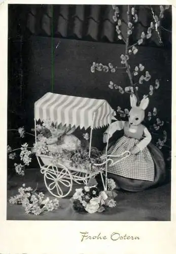 Easter Holiday greetings rabbit mama miniature toys