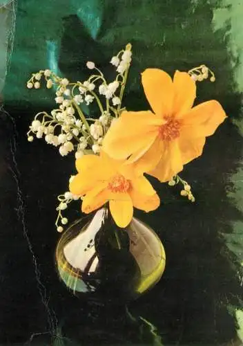 Happy Pentecost greetings Lily of the valley floral arrangement
