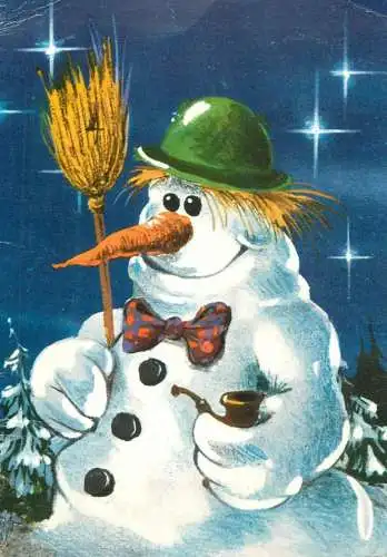 Joyful snowman illustration