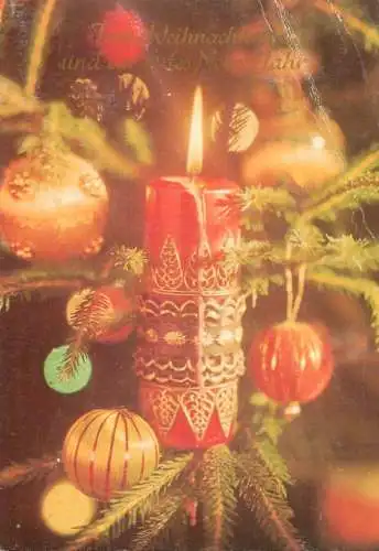 Winter Holidays greetings decorated Christmas partial view