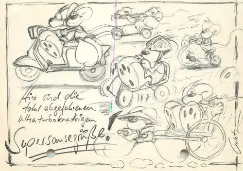 Diddl mouse cartoon characters drawing postcard