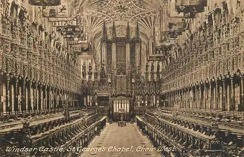 British churches & cathedrals postcard Windsor castle St. George's chapel