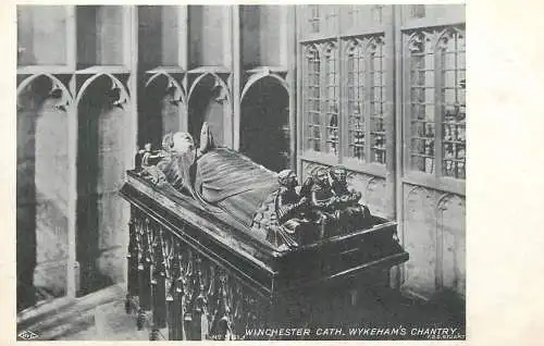 British churches & cathedrals postcard Winchester cathedral Wykehams chantry