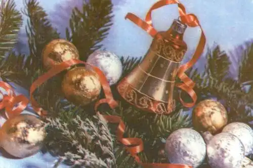 Holiday greetings bells & globes decorative ornaments