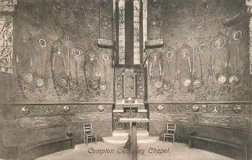 British churches & cathedrals postcard Compton cemetery chapel