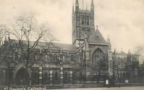 British churches & cathedrals postcard St. Saviour's cathedral