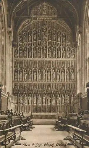 British churches & cathedrals postcard Oxford new college chapel