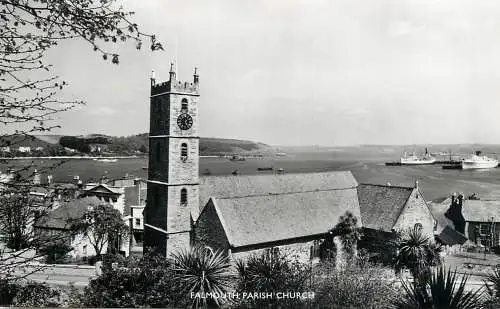British churches & cathedrals postcard Falmouth parish church