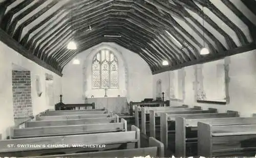 British churches & cathedrals postcard Winchester St. Swithun's cathedral