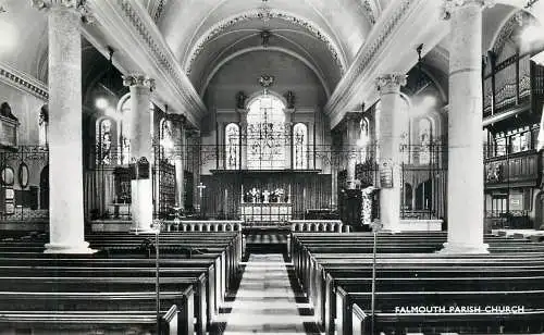 British churches & cathedrals postcard Falmouth parish church