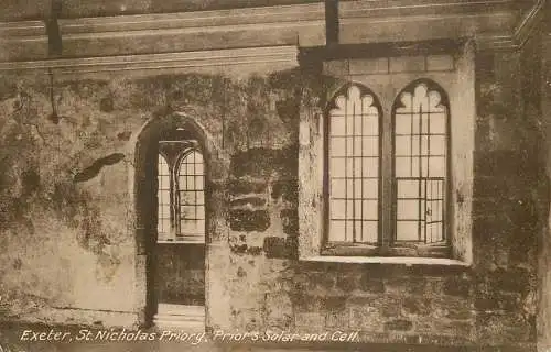 British churches & cathedrals postcard Exeter St. Nicholas priory