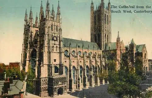 British churches & cathedrals postcard Canterbury cathedral