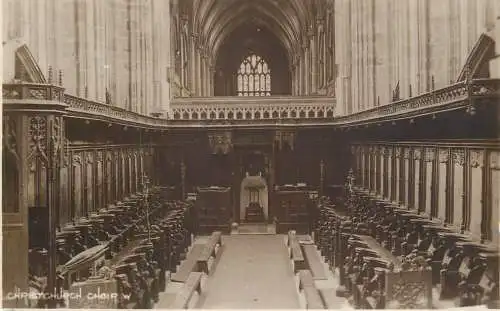 British churches & cathedrals postcard Christchurch choir