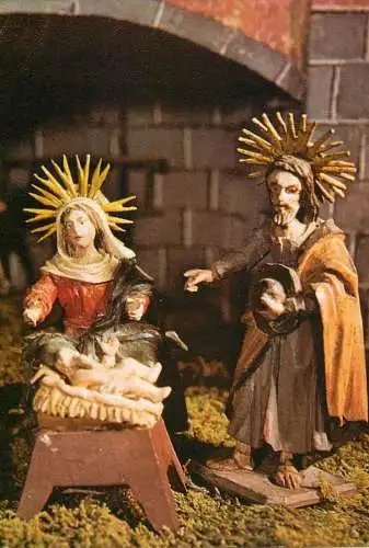 Austria Salzkammergut Nativity scene from 1840 miniature statues of the Holy Family